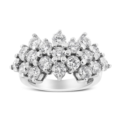 14K White Gold 4.0 Cttw Diamond Multi Row Scatter Band Ring (I-J Color, I1-I2 Clarity) - Size 7 by Bids.com