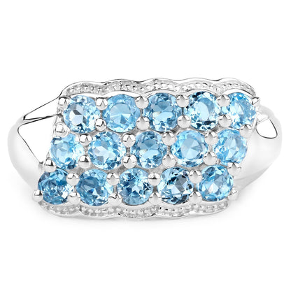 1.50 Carat Genuine Swiss Blue Topaz .925 Sterling Silver Ring  DestGlow
