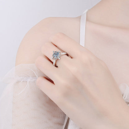 1 Carat Brilliant Round Cut Sparkala™ Pure Sterling Silver Ring - DestGlow