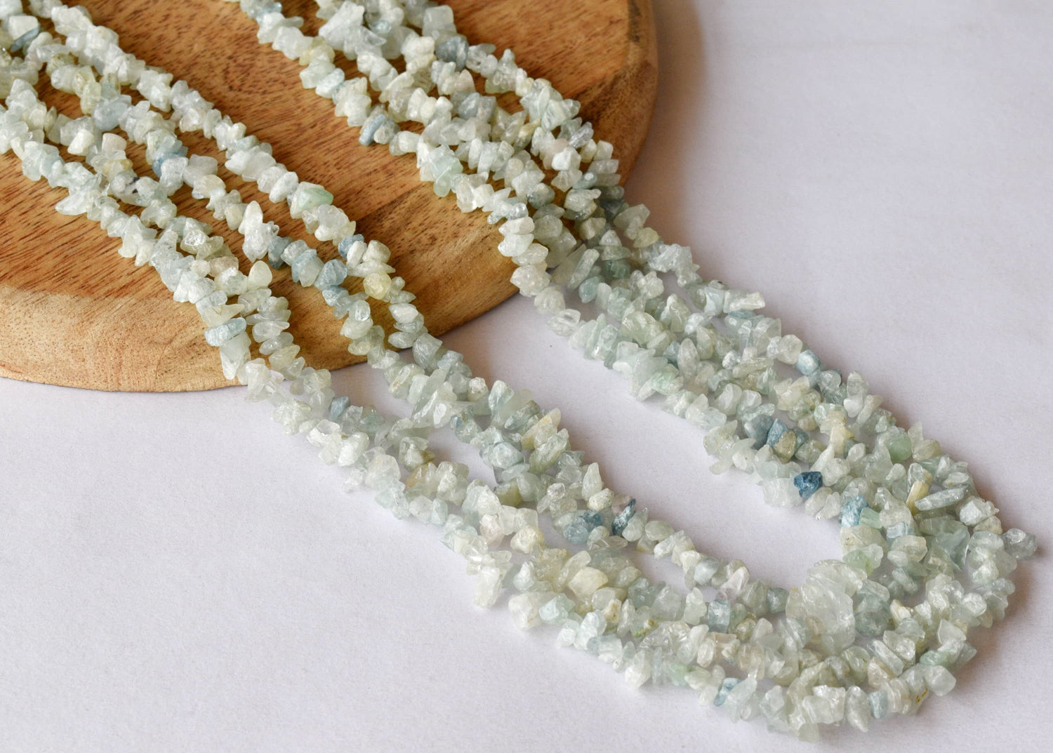 Uncut Raw Amazonite Crystal Chip Beads for Necklace (Alignment Of Chakra and Trust)  DestGlow