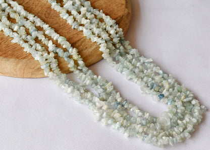 Uncut Raw Amazonite Crystal Chip Beads for Necklace (Alignment Of Chakra and Trust)  DestGlow
