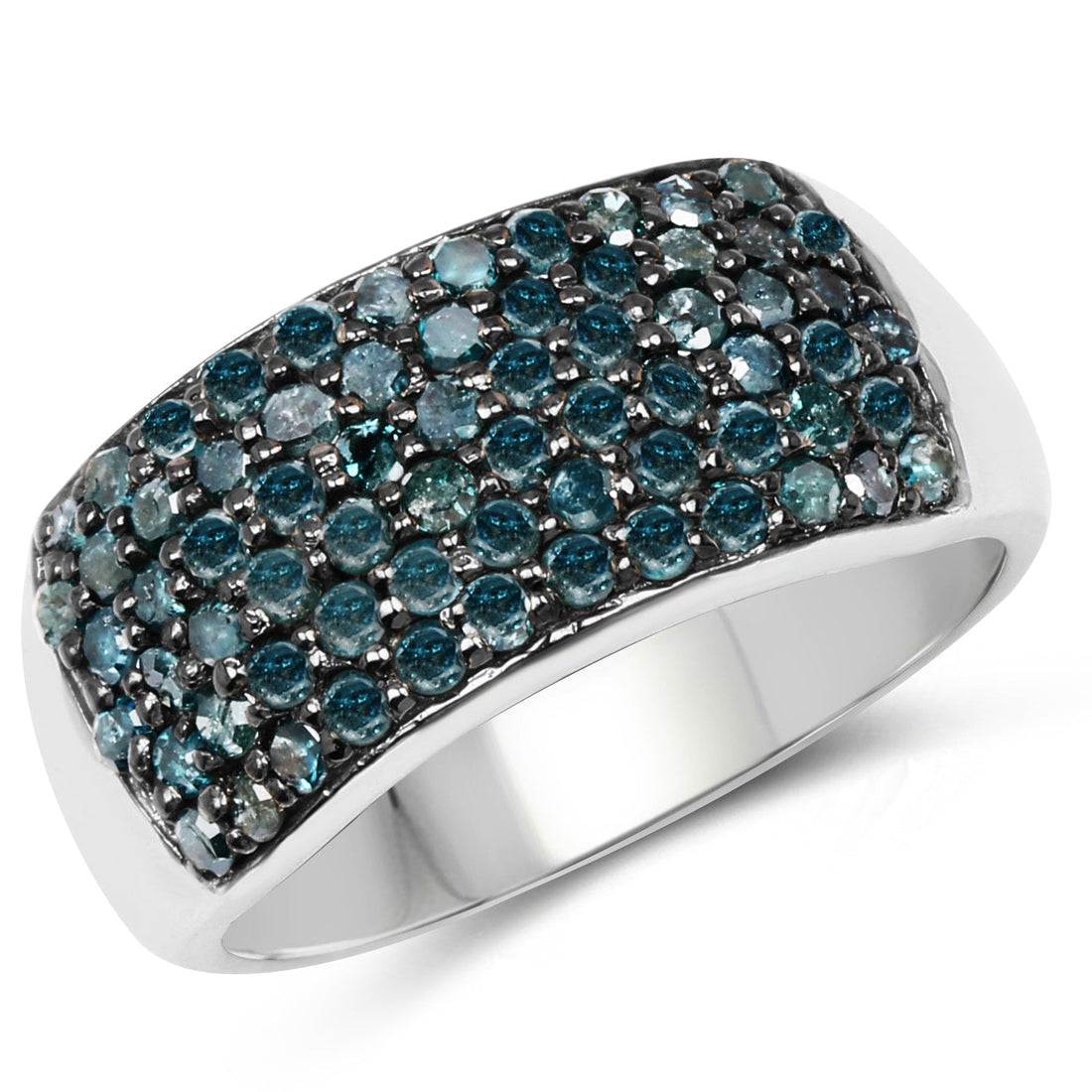 1.17 Carat Genuine Blue Diamond .925 Sterling Silver Ring by Bids.com