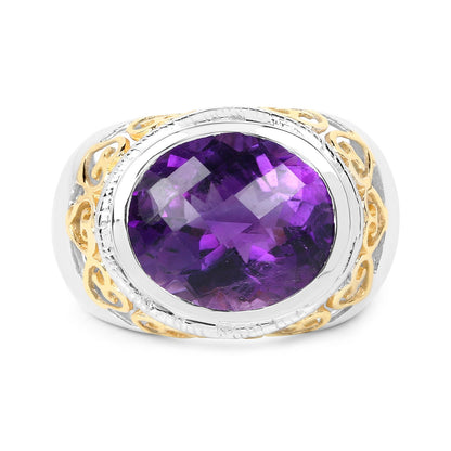 6.92 Carat Genuine Amethyst .925 Sterling Silver Ring by Bids.com