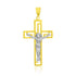14k Two-Tone Gold Cross with Figure Pendant by Bids.com