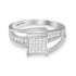 10K White Gold 1/3 Cttw Invisible Set Princess-cut Diamond Cluster Bypass Ring (H-I Color, SI1-SI2 Clarity) - Ring Size 7 by Bids.com