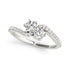 Curved Band Two Stone Diamond Ring in 14k White Gold (3/4 cttw) by Bids.com