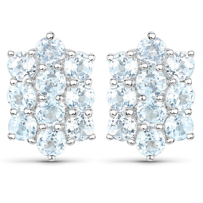 8.80 Carat Genuine Blue Topaz .925 Sterling Silver 3 Piece Jewelry Set (Ring, Earrings, and Pendant w/ Chain) by Bids.com