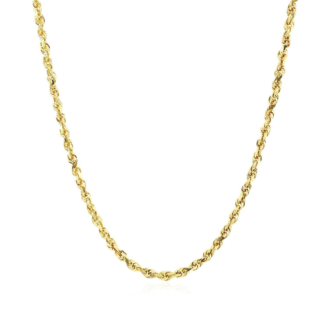 2.25mm 10k Yellow Gold Solid Diamond Cut Rope Chain by Bids.com