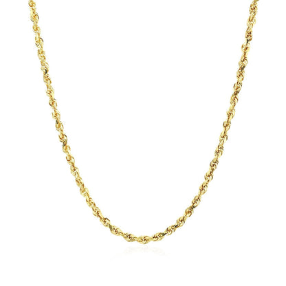 2.25mm 10k Yellow Gold Solid Diamond Cut Rope Chain by Bids.com