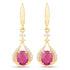 0.70 Carat Genuine Ruby and White Diamond 14K Yellow Gold Earrings  DestGlow
