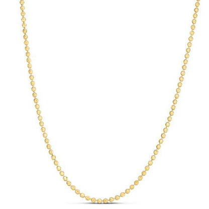 Moon Cut Bead Chain in 14k Yellow Gold (2.50 mm)  DestGlow
