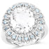 5.90 Carat Genuine Crystal Quartz and Swiss Blue Topaz .925 Sterling Silver Ring by Bids.com