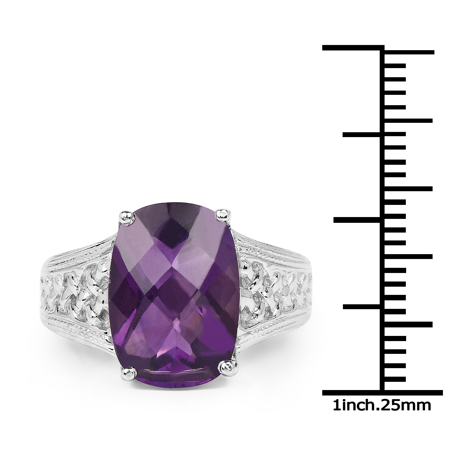 6.50 Carat Genuine Amethyst .925 Sterling Silver Ring by Bids.com