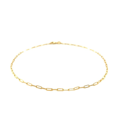 14K Yellow Gold Fine Paperclip Anklet (1.5mm) by Bids.com