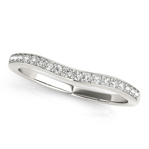14k White Gold Channel Curved Diamond Wedding Band (1/4 cttw) by Bids.com