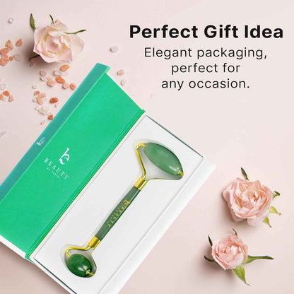 Jade Roller for Face - Smoothes Fine Lines &amp; Wrinkles, Face Massager Skin Care Tools with Small Eye Roller for Puffy Eyes, De-Puffing &amp; Firming Facial Tool, Self Care Gifts for Women