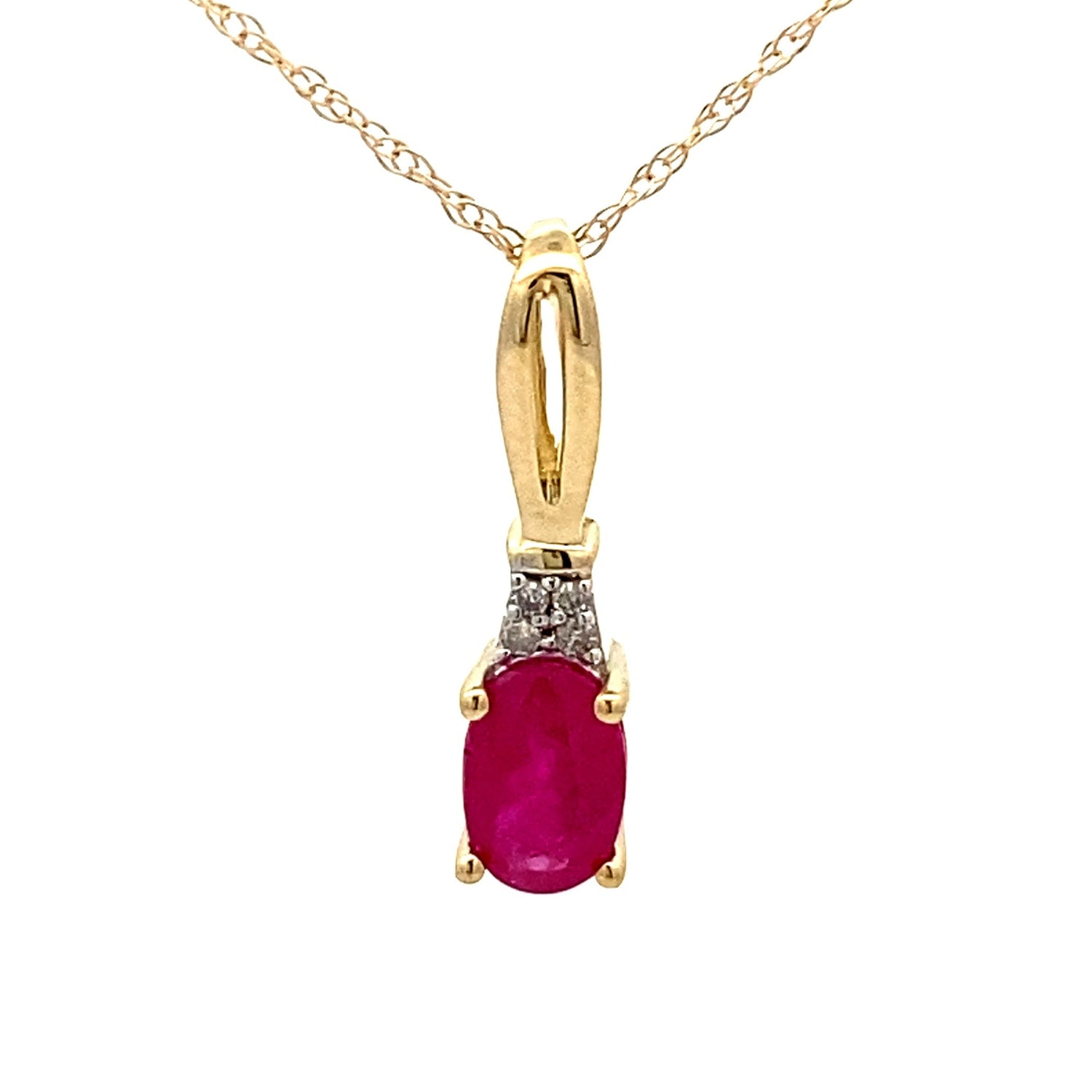 .02ct Ruby Diamond Fashion Pendants 10KT Yellow Gold by Bids.com