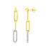 14k Yellow Gold Paperclip Chain Dangle Earrings with Diamonds by Bids.com