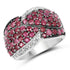 3.06 Carat Genuine Ruby & White Topaz .925 Sterling Silver Ring by Bids.com