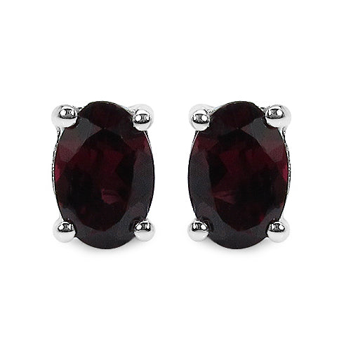 1.00 Carat Genuine Rhodolite .925 Sterling Silver Earrings  DestGlow