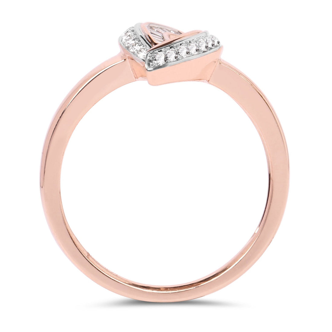 0.29 Carat Genuine White Diamond 14K Rose Gold Ring (E-F Color, SI1-SI2 Clarity) by Bids.com
