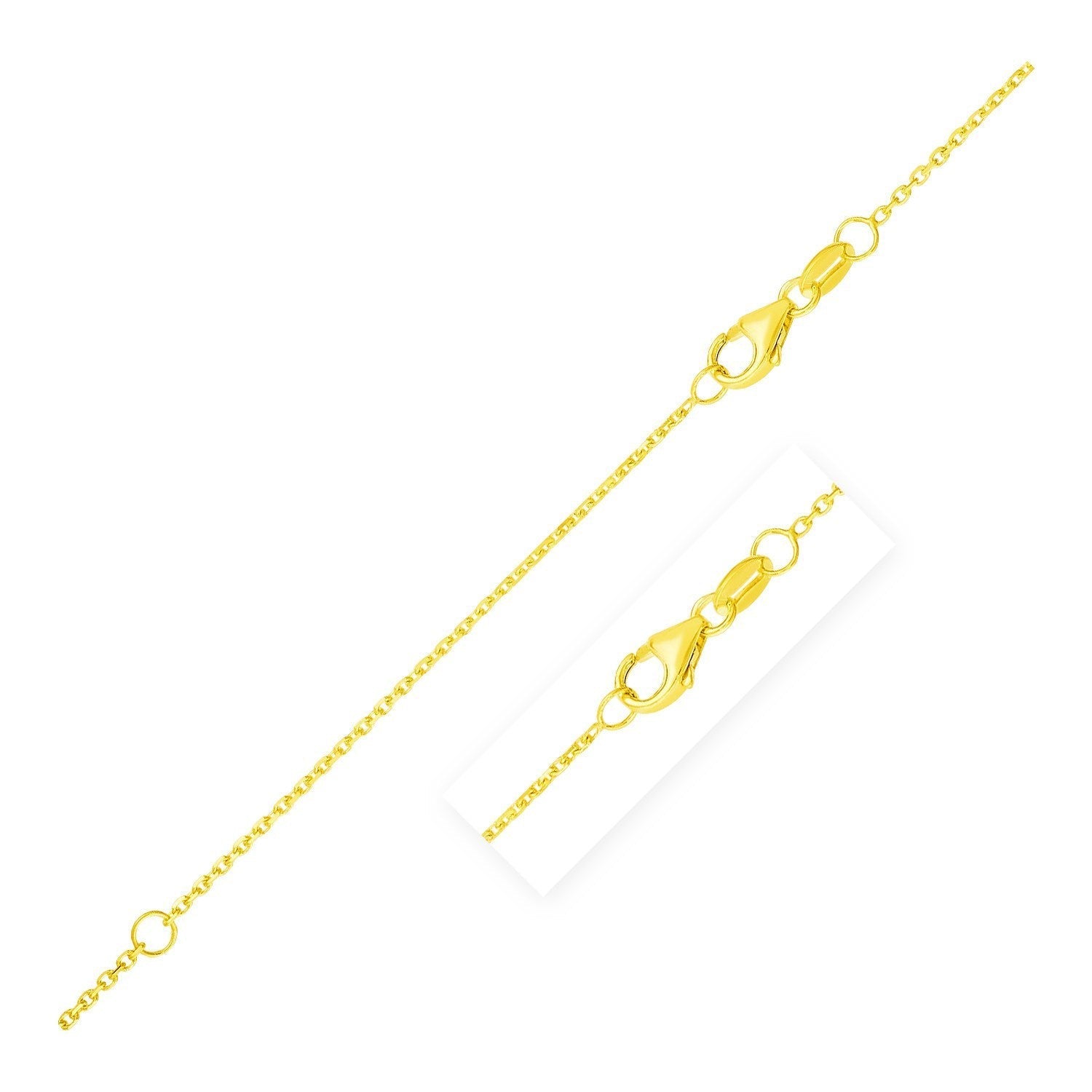 Double Extendable Diamond Cut Cable Chain in 14k Yellow Gold (0.8mm)  DestGlow