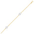14k Two Tone Gold Entwined Heart Stationed Anklet by Bids.com