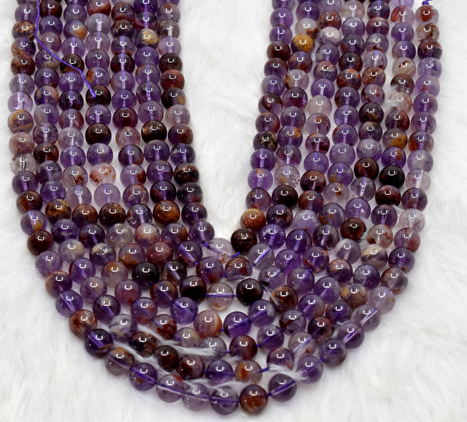 Ametrine Beads, Natural Crystal Round Beads 6mm to 10mm  DestGlow