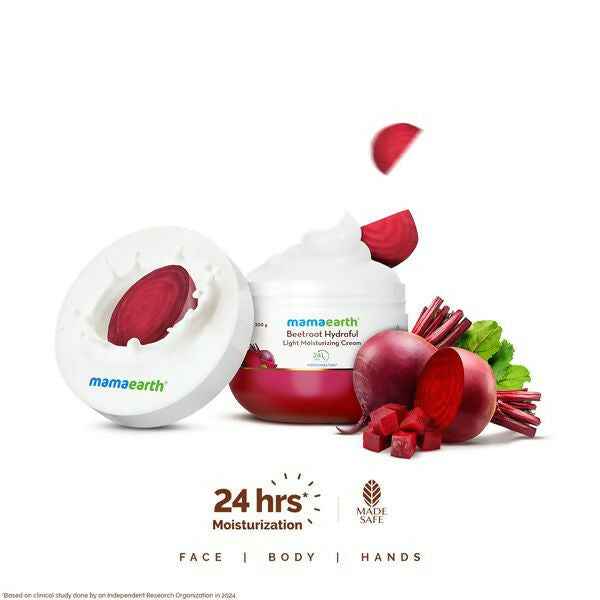 Mamaearth Beetroot Hydraful Light Moisturizing Cream with Beetroot &amp; Hyaluronic Acid For Hydrated Pink Glow