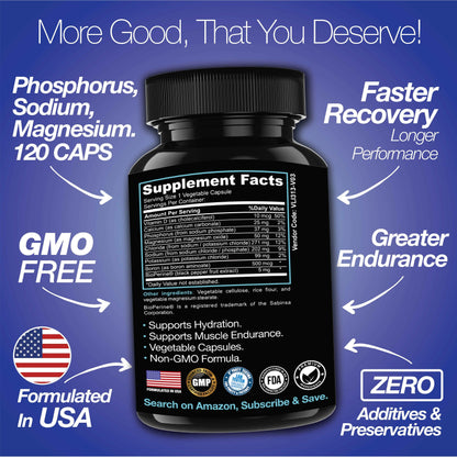 Rapid Rehydr8 Electrolyte Supplements 100 Capsules – Aid in The Prevention of Cramping and Supports Muscle Endurance and Recovery