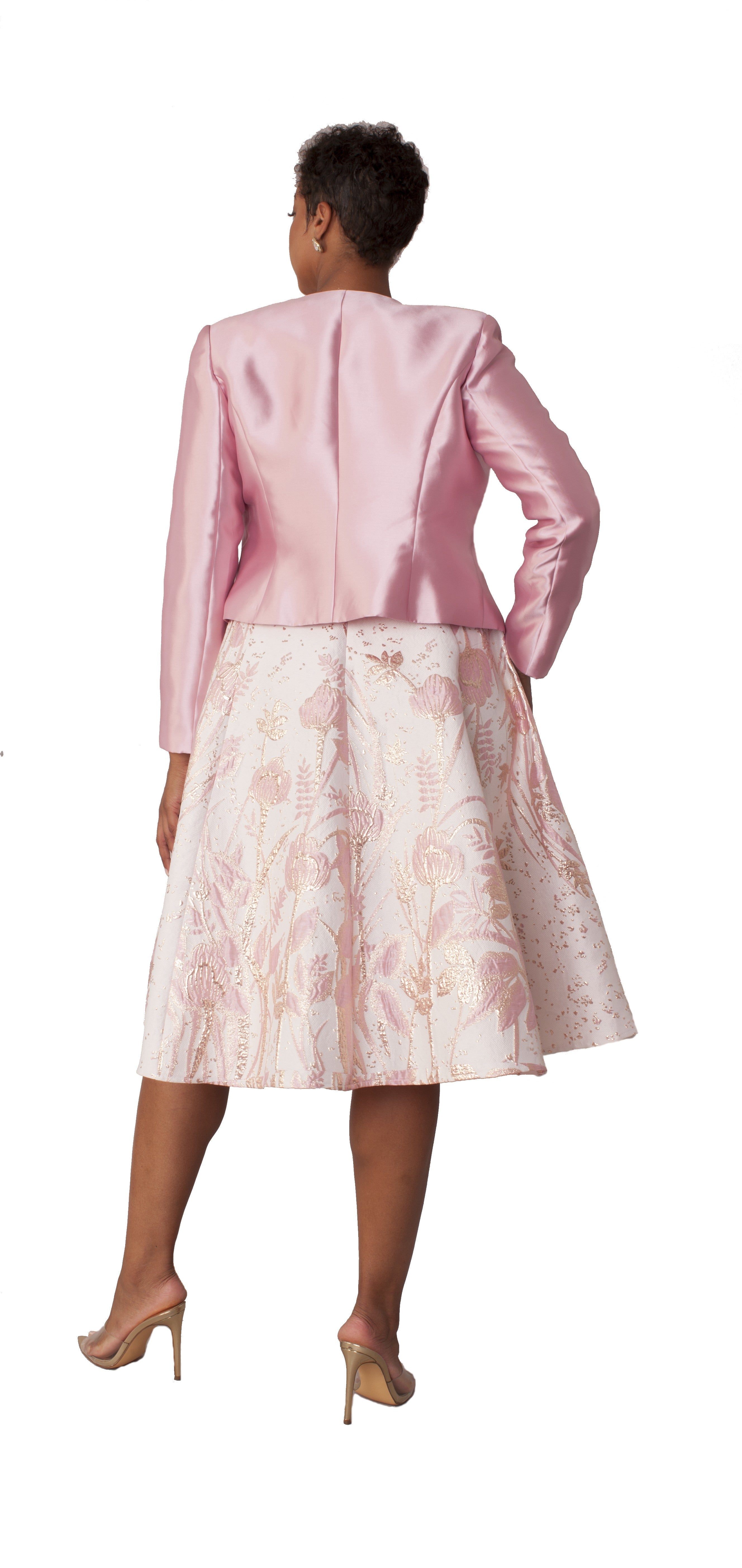 Elegant Two-Piece Brocade Dress &amp; Jacket Set- 4853 by Tally Taylor