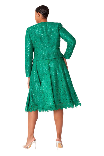 Elegant Two-Piece Lace Dress &amp; Jacket Set- 4856  DestGlow