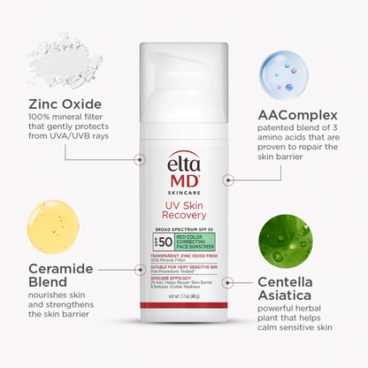 EltaMD UV Skin Recovery Red Color Correcting Green Tint Broad Spectrum SPF 50 - DestGlow