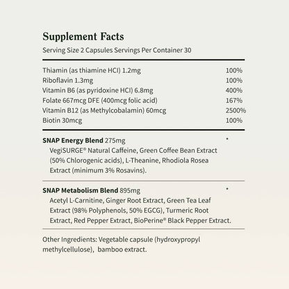 Energy &amp; Metabolism - Buy 2 Get 1 Free by Snap Supplements