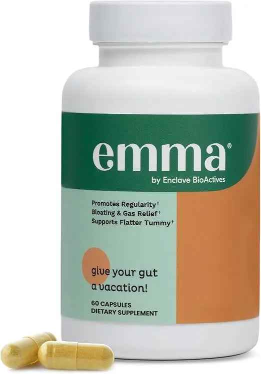 Emma Gut Health Doctors Endorsed Supplement - 60 Capsules - Relief from Gas and Bloating, Repairs Leaky Gut with Magnesium, Berberine, Vitamin D, Quercetin &amp; More - Gut Health &amp; Colon Cleanse Formula