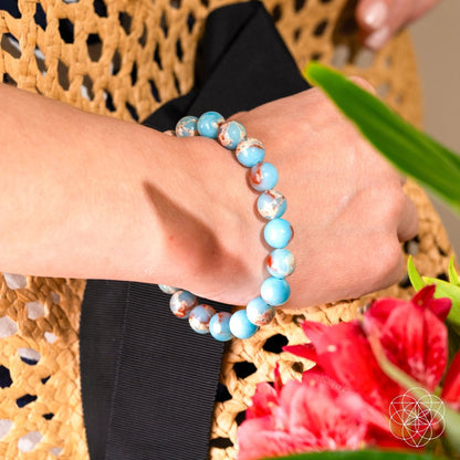 Empath’S Shield - Aqua Terra Jasper Bracelet - DestGlow
