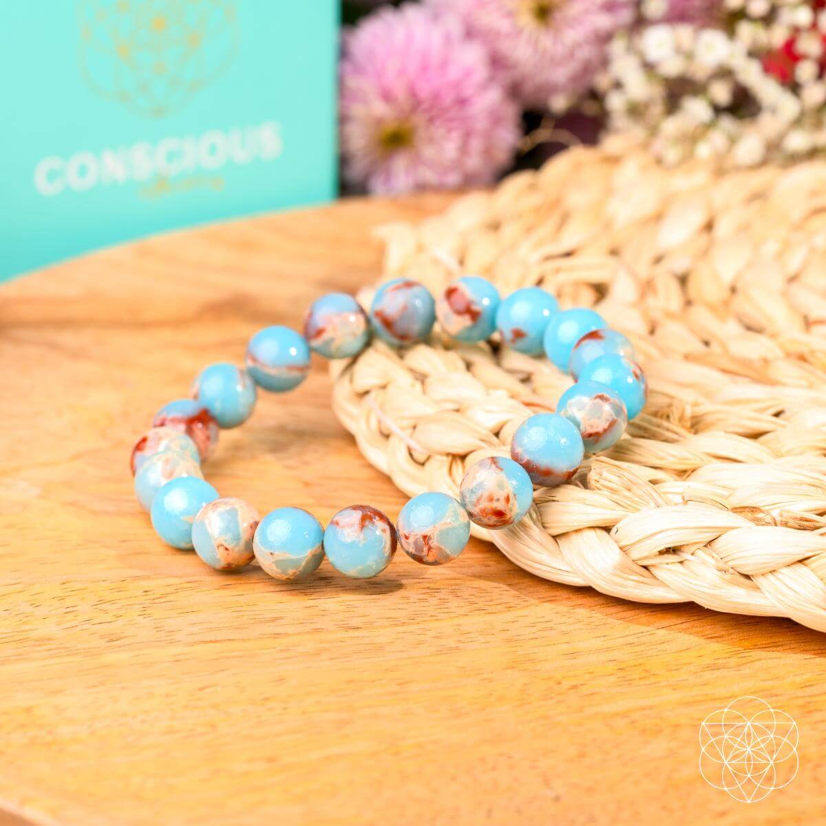 Empath’S Shield - Aqua Terra Jasper Bracelet - DestGlow