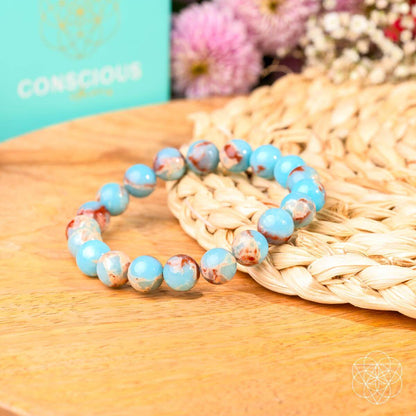 Empath’S Shield - Aqua Terra Jasper Bracelet - DestGlow