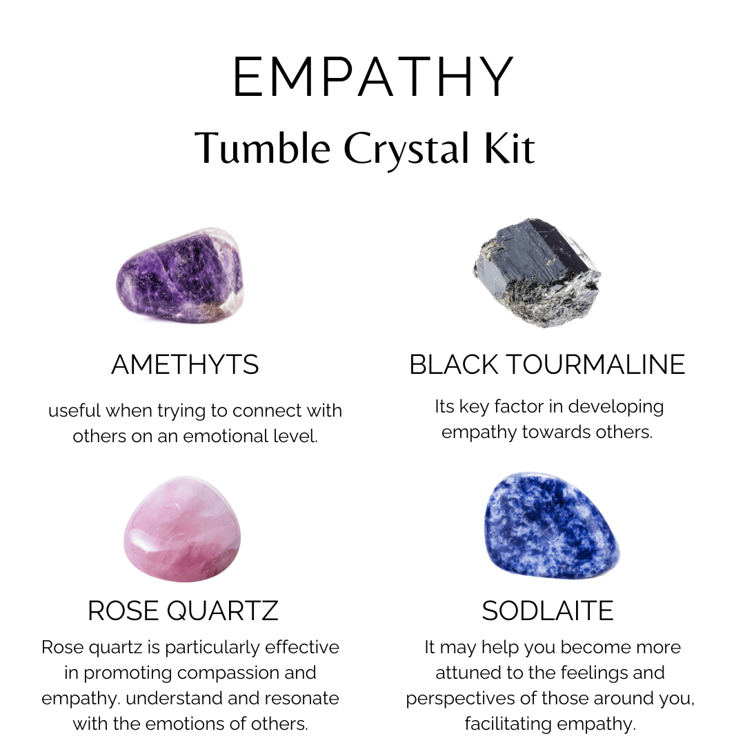 EMPATH PROTECTION Crystal Kit, Gemstone Tumble Kit, Empathy Crystal Gift Set  DestGlow
