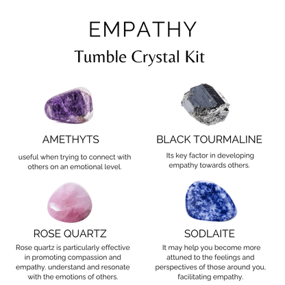 EMPATH PROTECTION Crystal Kit, Gemstone Tumble Kit, Empathy Crystal Gift Set  DestGlow