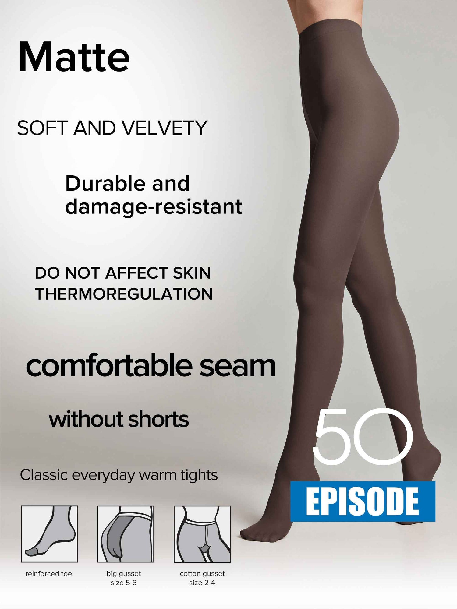 Tights Conte Episode 50 Den - Microfibra Matte Opaque