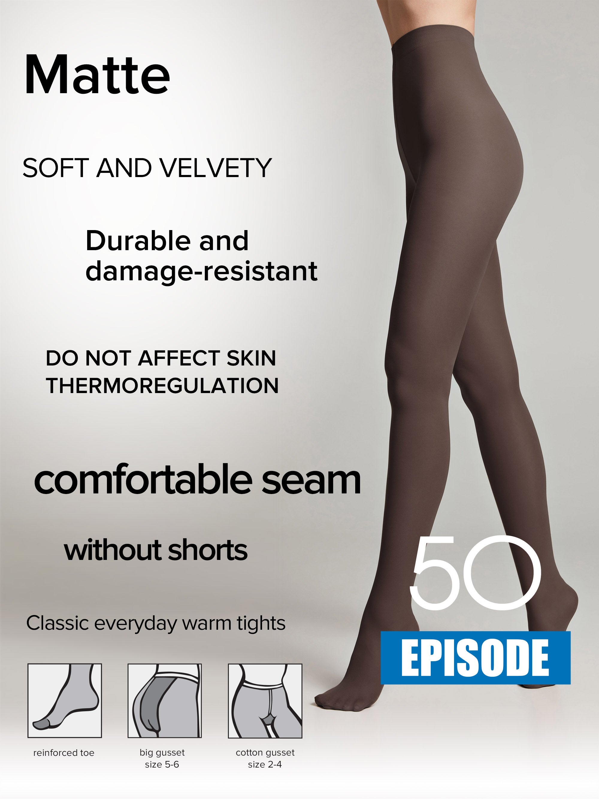 Tights Conte Episode 50 Den - Microfibra Matte Opaque