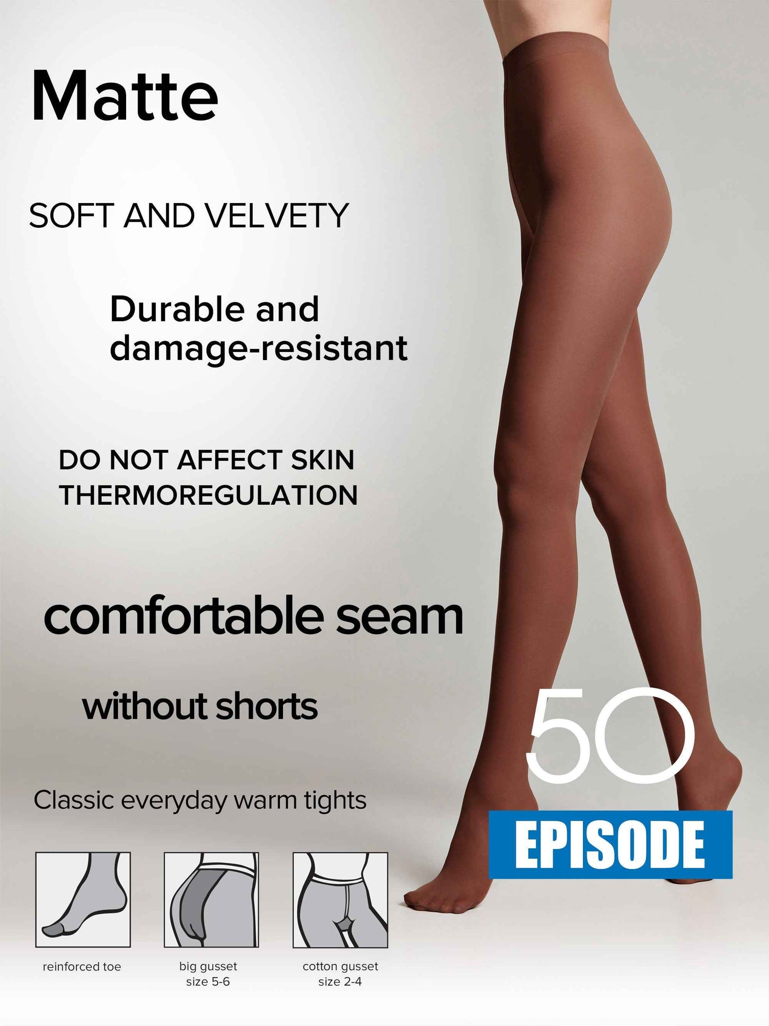 Tights Conte Episode 50 Den - Microfibra Matte Opaque