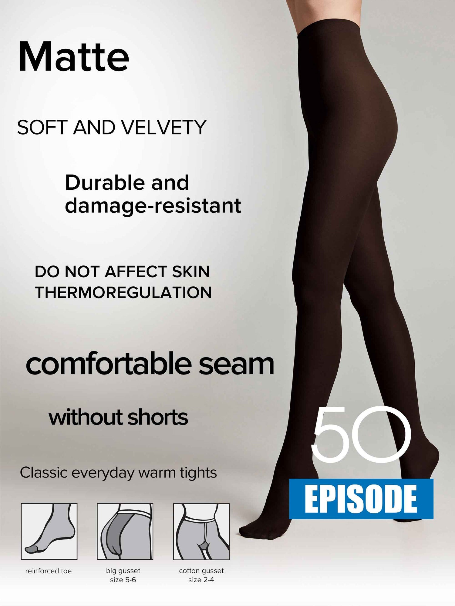 Tights Conte Episode 50 Den - Microfibra Matte Opaque