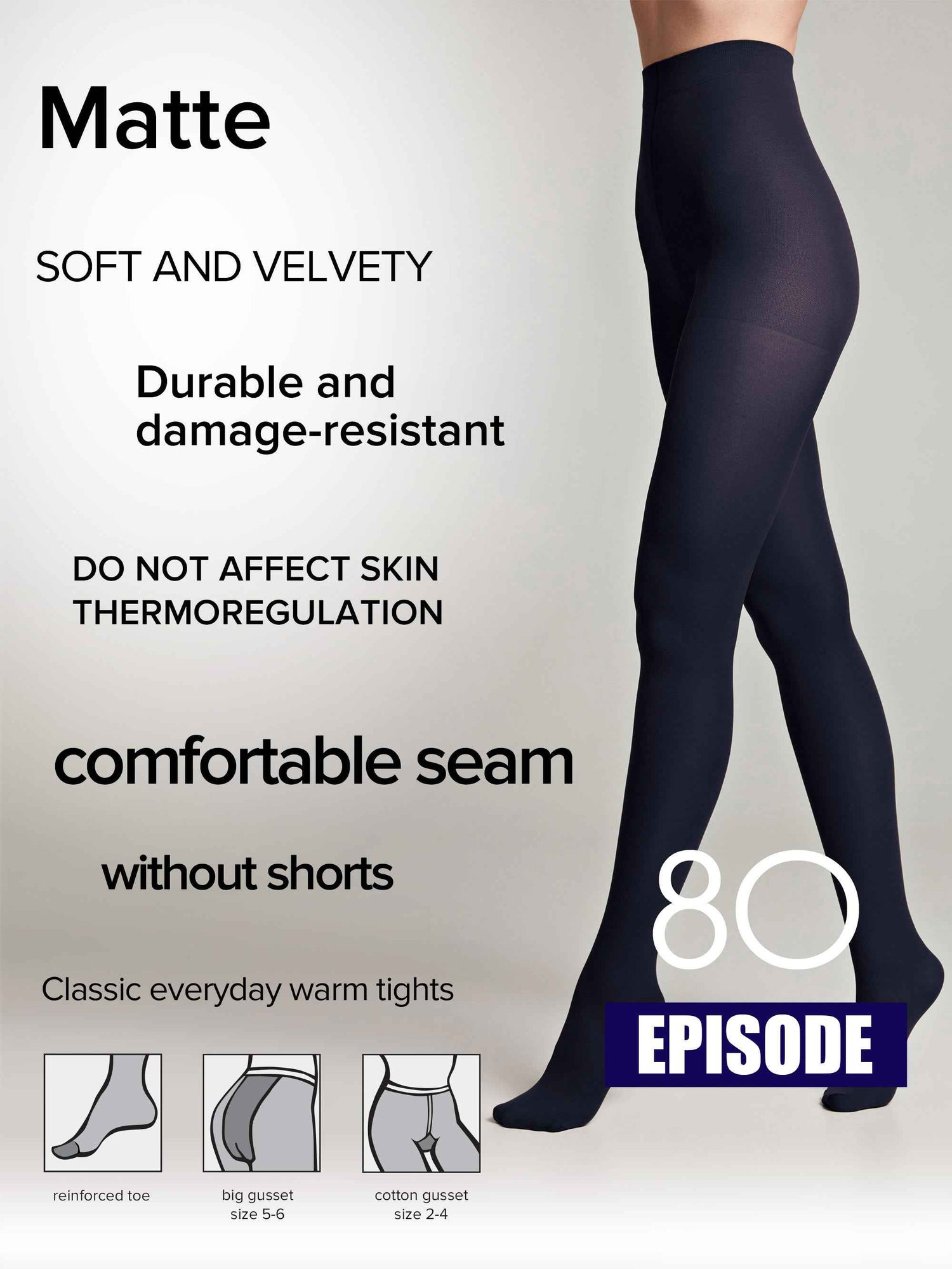 Tights Conte Episode 80 Den - Microfibra Matte Opaque