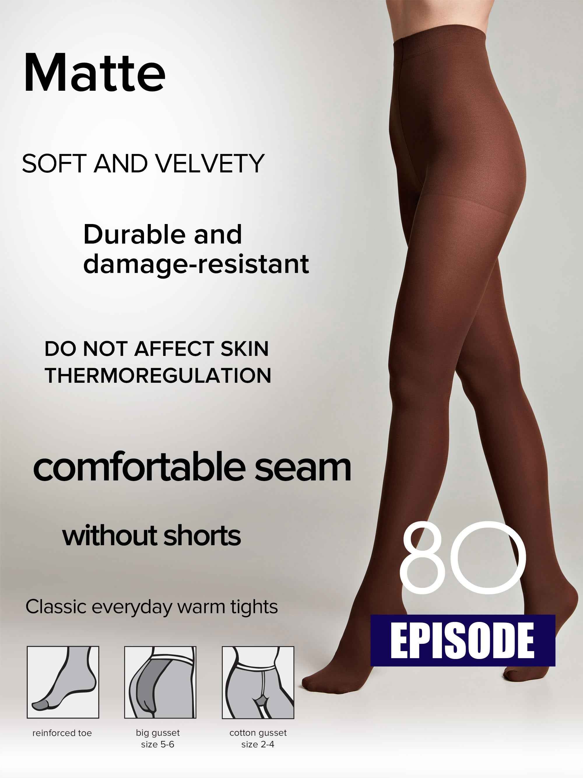 Tights Conte Episode 80 Den - Microfibra Matte Opaque