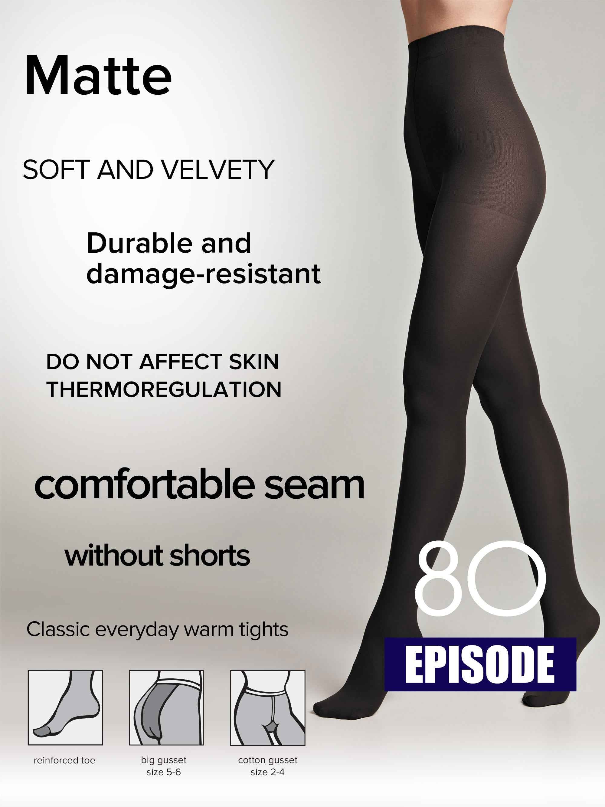 Tights Conte Episode 80 Den - Microfibra Matte Opaque