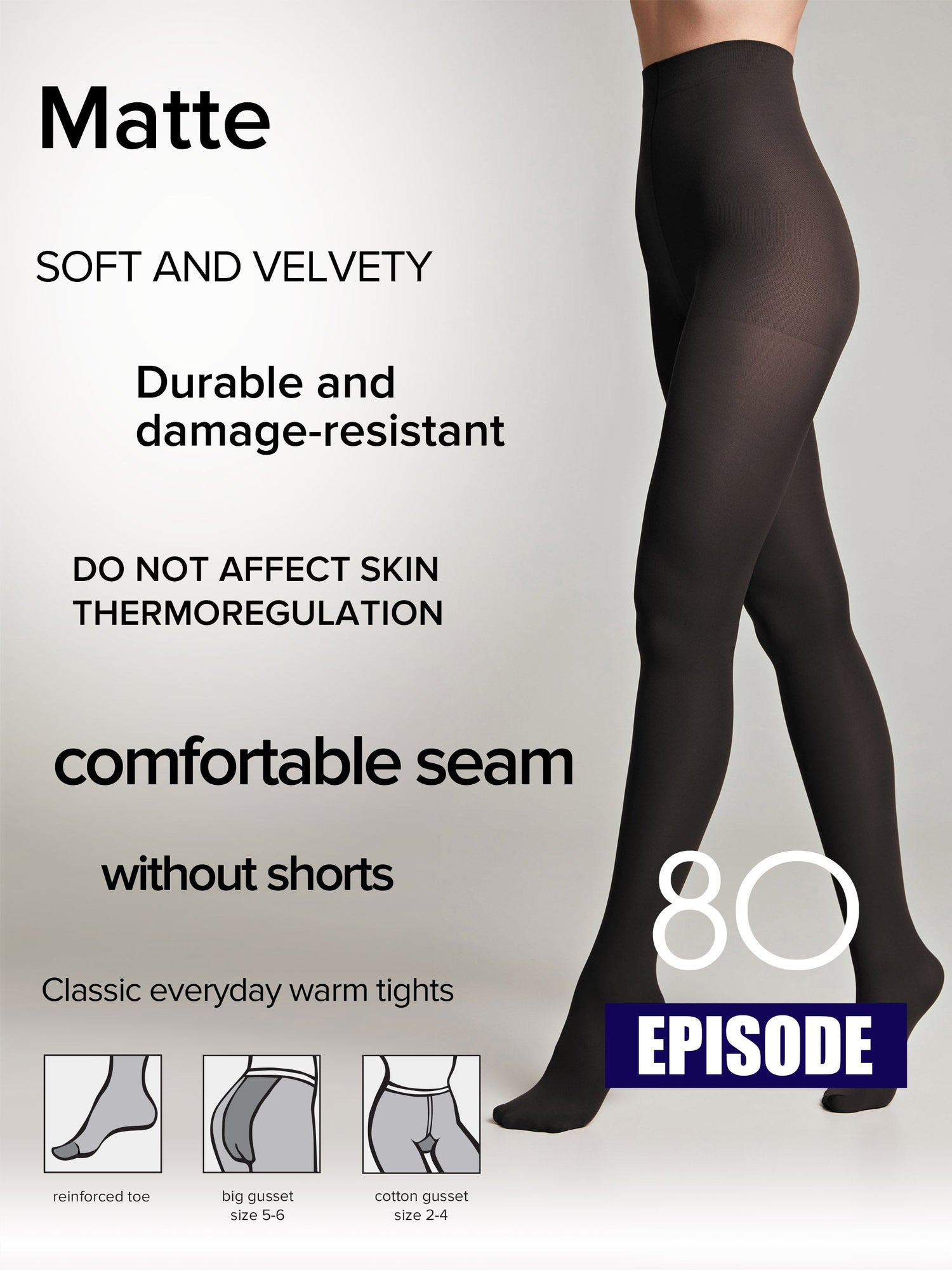 Tights Conte Episode 80 Den - Microfibra Matte Opaque