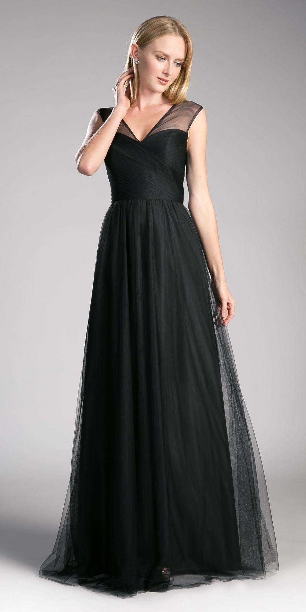 Ladivine ET320 Illusion V-Neck and Back Long Formal Dress Sleeveless by DiscountDressShop