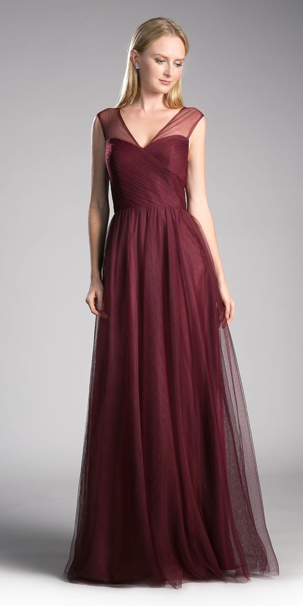 Ladivine ET320 Illusion V-Neck and Back Long Formal Dress Sleeveless by DiscountDressShop